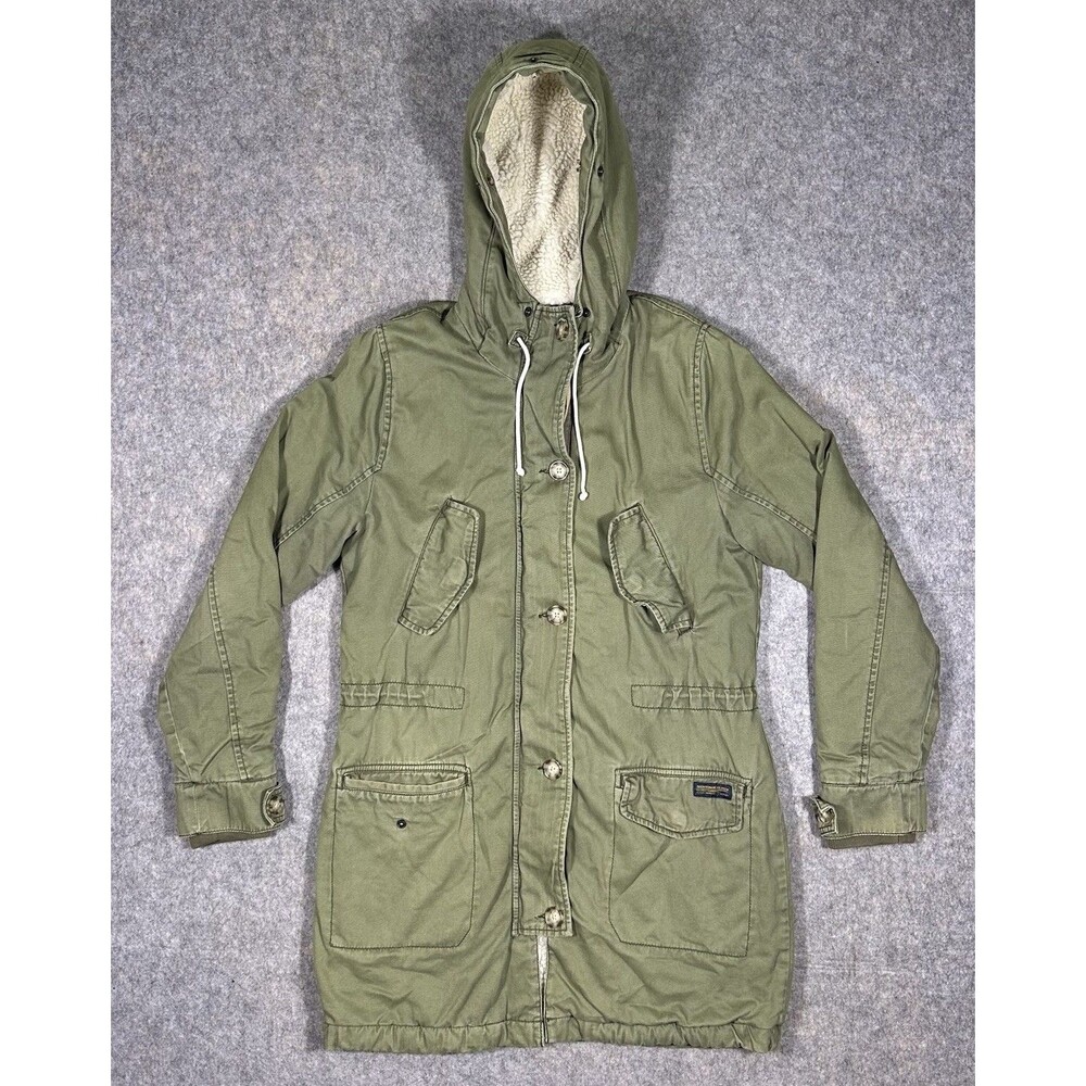 Abercrombie & Fitch Sherpa Lined Parka Women’s S Olive Utility Military Jacket